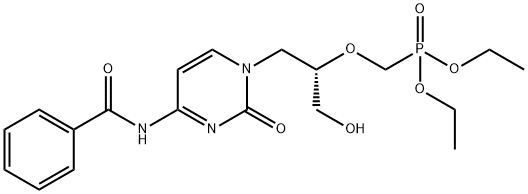 P-[[(1S)-2-[4-(苯甲酰氨基)-2-氧代-1(2H)-嘧啶基]-1-(羟甲基)乙氧基]甲基]膦酸二乙酯, 132336-36-8, 结构式