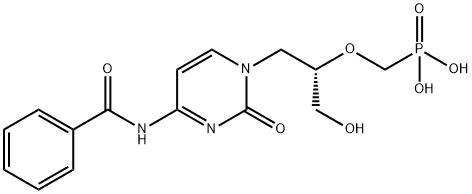 (S)-N1-[(3-Dihydroxy-2-phosphonylMethoxy)propyl]-N4-benzoyl-cytosine 化学構造式