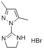 1-(4,5-ジヒドロ-1H-イミダゾール-2-イル)-3,5-ジメチル-1H-ピラゾール臭化水素酸塩 化学構造式