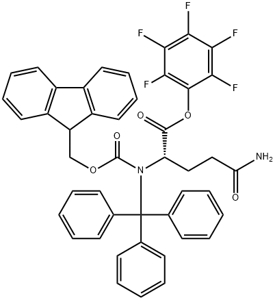 N-Α-FMOC-N-Γ-三苯甲游基-L-谷氨酸五氟苯酯 结构式