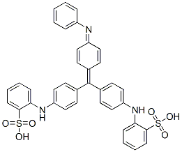 [[4-[[4-(phenylimino)-2,5-cyclohexadien-1-ylidene][4-[(sulphophenyl)amino]phenyl]methyl]phenyl]amino]benzenesulphonic acid Structure