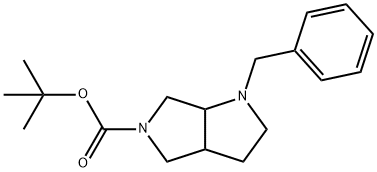 1-ベンジル-5-BOC-ヘキサヒドロピロロ[3,4-B]ピロール 化学構造式