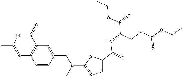 N-[5-[N-[(3,4-二氢-2-甲基-4-氧-6-喹唑啉基)甲基]-N-甲基氨基]-2-噻吩甲酰]-L-谷氨酸二乙酯,132463-02-6,结构式