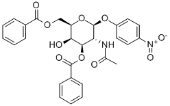 4-硝基苯基-2-乙酰氨基-2 - 脱氧-3,6-二-O-苯甲酰基-Β-D-吡喃半乳糖苷, 132498-72-7, 结构式