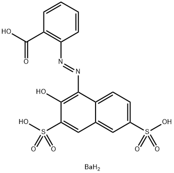barium(2+) hydrogen 2-[(2-hydroxy-3,6-disulphonato-1-naphthyl)azo]benzoate Struktur