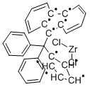 ジフェニルメチリデン(シクロペンタジエニル)(9-フルオレニル)ジルコニウム(IV)ジクロリド 化学構造式