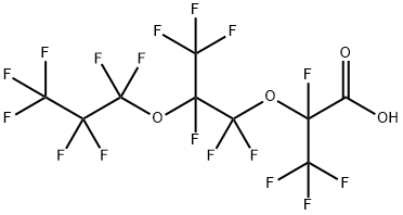 2-[2-(ヘプタフルオロプロポキシ)-1,1,2,3,3,3-ヘキサフルオロプロポキシ]-2,3,3,3-テトラフルオロプロピオン酸 化学構造式