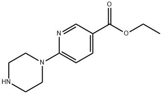 6-(1-Piperazinyl)-3-pyridinecarboxylic acid ethyl ester 化学構造式