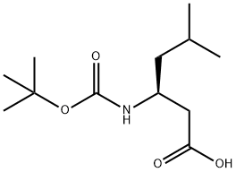 (S)-3-(BOC-アミノ)-5-メチルヘキサン酸 化学構造式