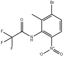 N-(3-Bromo-2-methyl-6-nitrophenyl)-2,2,2-trifluoroacetamide 化学構造式