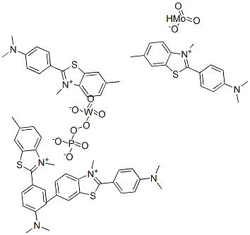 Benzothiazolium, 2-[4-(dimethylamino)phenyl]-3,6-dimethyl-, molybdatetungstatephosphate Struktur