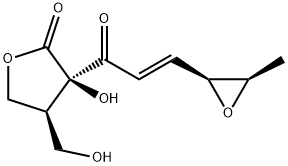 rel-[3α*-ヒドロキシテトラヒドロ-4α*-(ヒドロキシメチル)-3-[(E)-1-オキソ-3-(3-メチルオキシラニル)-2-ペンテニル]フラン]-2-オン 化学構造式