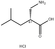 (R)-2-(AMINOMETHYL)-4-METHYLPENTANOIC ACID-HCL 结构式
