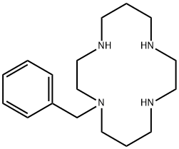 1-Benzyl-1,4,8,11-tetraazacyclotetradecane Struktur