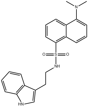 5-(ジメチルアミノ)-N-[2-(1H-インドール-3-イル)エチル]-1-ナフタレンスルホンアミド 化学構造式