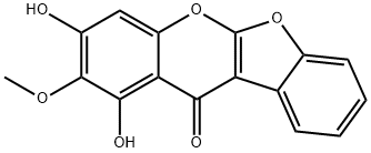 1,3-Dihydroxy-2-methoxy-11H-benzofuro[2,3-b][1]benzopyran-11-one Structure