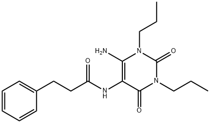 Benzenepropanamide,  N-(6-amino-1,2,3,4-tetrahydro-2,4-dioxo-1,3-dipropyl-5-pyrimidinyl)- 结构式