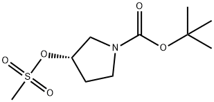 (S)-1-BOC-3-甲磺酰氧基吡咯烷,132945-75-6,结构式