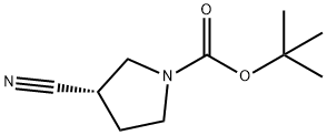 (S)-1-N-BOC-3-シアノ-ピロリジン 化学構造式