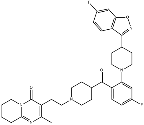 3-[2-[4-[4-Fluoro-2-[4-(6-fluoro-1,2-benzisoxazol-3-yl)piperidin-1-yl]benzolyl]piperidin-1-yl]ethyl-2-Methyl-6,7,8,9-tetrahydro-4H-pyrido[1,2-a]pyriMidin-4-one (Risperidone IMpurity)|利培酮杂质I