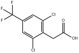 2,6-ジクロロ-4-(トリフルオロメチル)フェニル酢酸 化学構造式