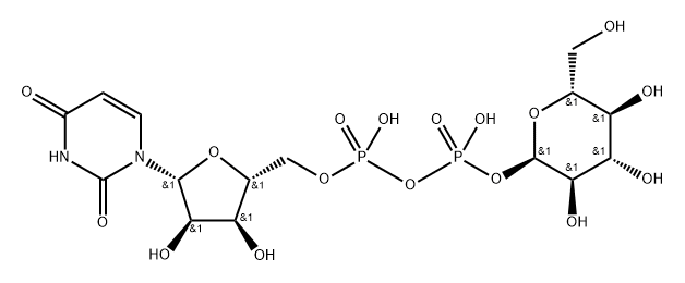 Uridine 5'-(trihydrogen diphosphate), mono-alpha-d-glucopyranosyl ester  Struktur