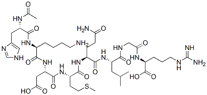 acetylhistidyl-lysyl-aspartyl-methionyl-glutaminyl-leucyl-glycyl-arginine Structure