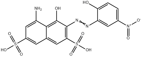 5-氨基-4-羟基-3-[(2-羟基-5-硝基苯基)偶氮]-2,7-萘二磺酸, 13301-33-2, 结构式