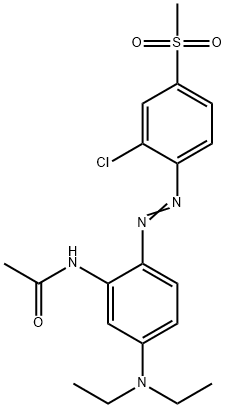 N-[2-[[2-chloro-4-(methylsulphonyl)phenyl]azo]-5-(diethylamino)phenyl]acetamide Struktur