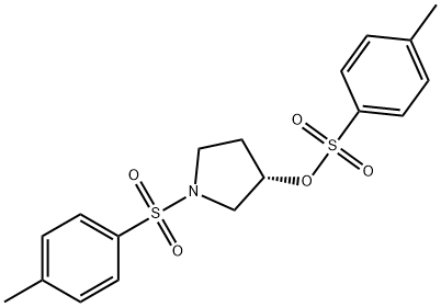 (S)-1-tosylpyrrolidin-3-yl 4-Methylbenzenesulfonate 化学構造式