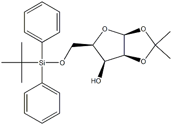 β-D-Lyxofuranose, 5-O-[(1,1-diMethylethyl)diphenylsilyl]-1,2-O-(1-Methylethylidene)- Struktur
