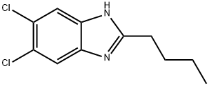 2-ブチル-5,6-ジクロロ-1H-1,3-ベンズイミダゾール 化学構造式