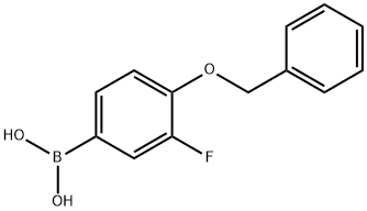 4-ベンジルオキシ-3-フルオロフェニルボロン酸 化学構造式