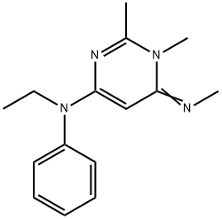 4-ETHYLPHENYLAMINO-1,2-DIMETHYL-6-METHYLAMINOPYRIMIDINIUM CHLORIDE Structure