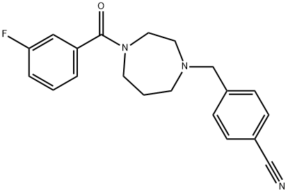 Benzonitrile, 4-[[4-(3-fluorobenzoyl)hexahydro-1H-1,4-diazepin-1-yl]methyl]- Structure
