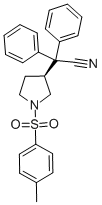 (S)-3-(1-Cyano-1,1-diphenylmethyl)-1-tosylpyrrolidine 化学構造式