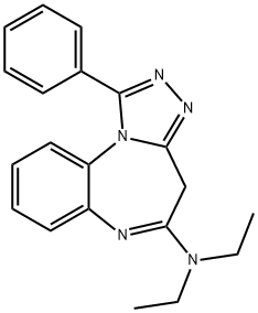 4H-(1,2,4)Triazolo(4,3-a)(1,5)benzodiazepin-5-amine, N,N-diethyl-1-phe nyl- Structure