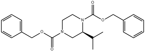 1,4-Piperazinedicarboxylic acid, 2-(1-Methylethyl)-, 1,4-di(phenylMethyl) ester, (2S)- Structure
