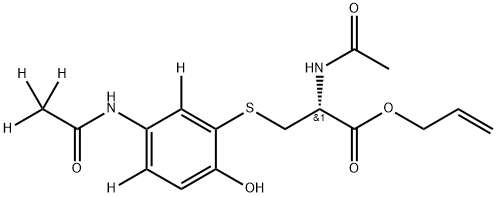 N-Acetyl-S-[3-acetaMino-6-hydroxphenyl]cysteine-d5 Allyl Ester (Major), 1331889-45-2, 结构式