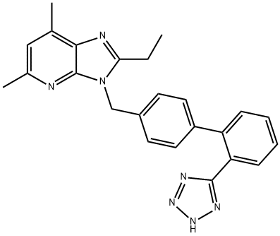 2-Ethyl-5,7-dimethyl-3-[2'-(1H-tetrazole-5-yl)biphenyl-4-ylmethyl]-3H-imidazo[4,5-b]pyridine Structure