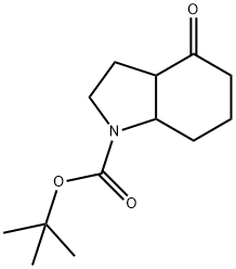 4-氧代八氢-1H-吲哚-1-甲酸叔丁酯 结构式