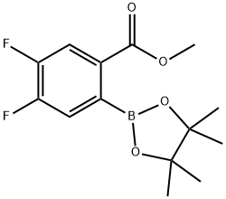 4,5-二氟-2-(4,4,5,5-四甲基-1,3,2-二氧硼烷-2-基)苯甲酸甲酯,1333122-75-0,结构式