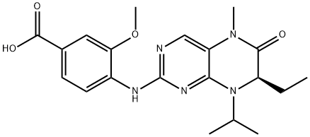 (R)-4-(7-Ethyl-8-isopropyl-5-Methyl-6-oxo-5,6,7,8-tetrahydro-pteridin-2-ylaMino)-3-Methoxy-benzoic acid Structure