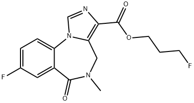 3'-fluoropropyl-8-fluoro-5,6-dihydro-5-methyl-6-oxo-4H-imidazol(1,5-a)(1,4)benzodiazepine-3-carboxylic acid Structure