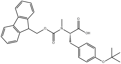O-叔丁基-N-[(9H-芴-9-基甲氧基)羰基]-N-甲基-L-酪氨酸 结构式