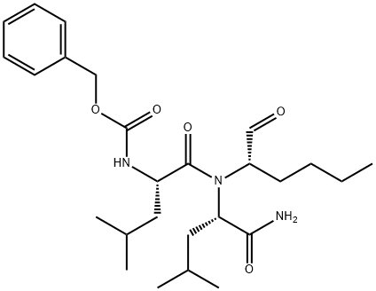 苄氧羰基-亮氨酰-亮氨酰-正亮氨醛, 133407-83-7, 结构式