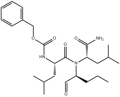 Z-LEU-LEU-ノルバリナール 化学構造式