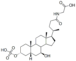 N-[(3a,5b,7b)-7-hydroxy-24-oxo-3-(sulfooxy)cholan-24-yl]-glycine Structure