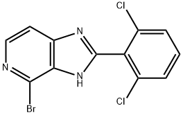 4-溴-2-(2,6-二氯苯基)-1H-咪唑并[4,5-C]吡啶, 1334411-79-8, 结构式
