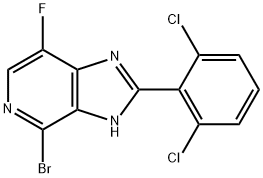 4-broMo-2-(2,6-dichlorophenyl)-7-fluoro-1H-iMidazo[4,5-c]pyridine Structure